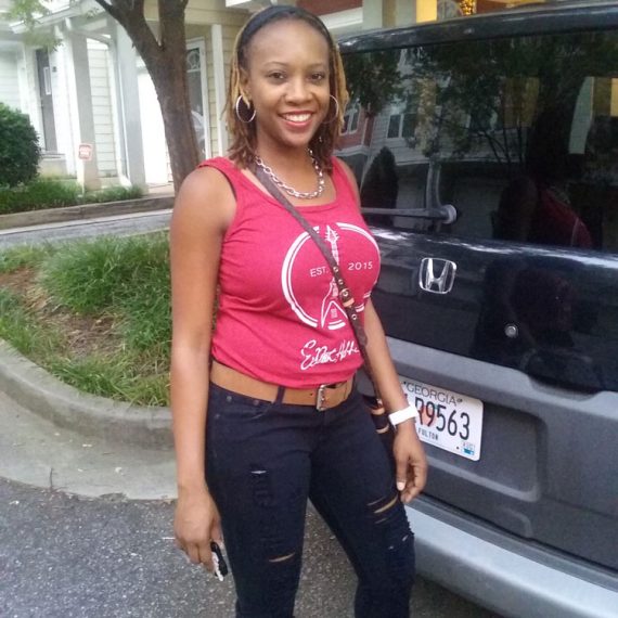Charmaine White wearing Elliot Holden Tshirt