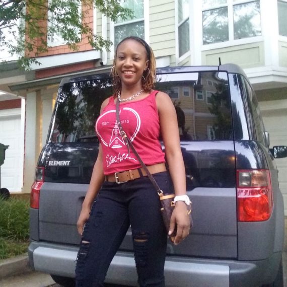 Charmaine White wearing Elliot Holden Tshirt